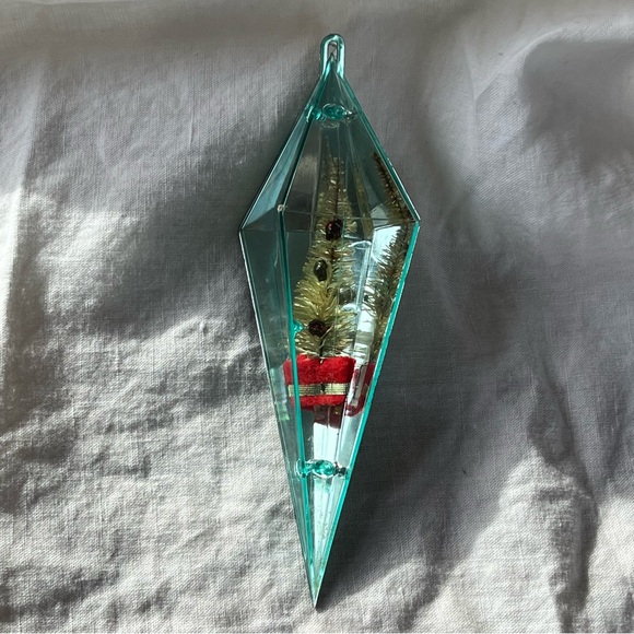 MCM Vintage Jewel Brite Ornaments Reflective Geometric Diorama Trees Pastels x5 - Picture 12 of 17